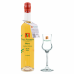 Conjunto Garrafa Cachaça Três Alegrias Ouro 500ml com Taça Três Alegrias 90ml